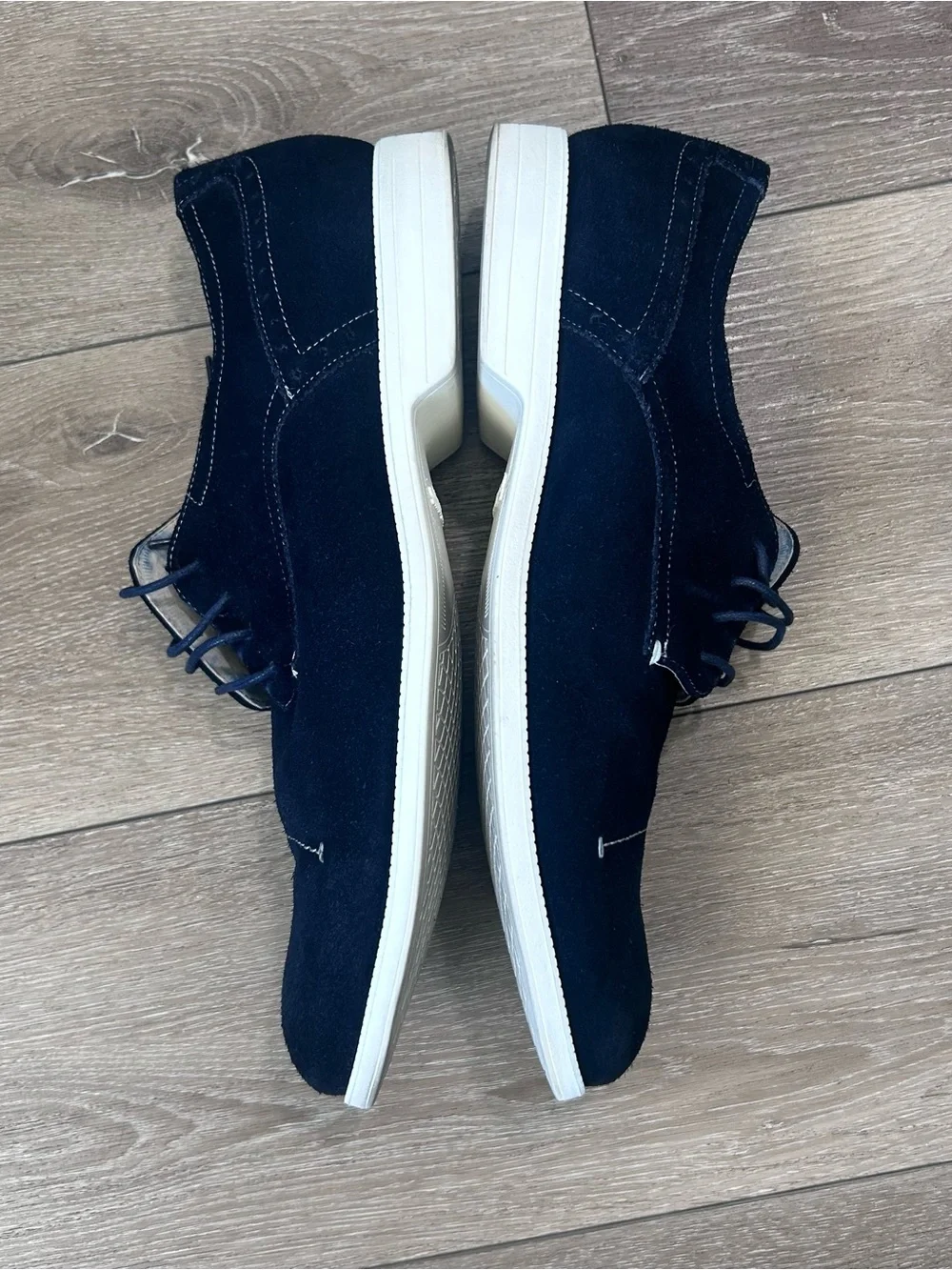Stacy Adams Bale Cap Toe Suede Oxford Navy Blue Shoes Size 12
